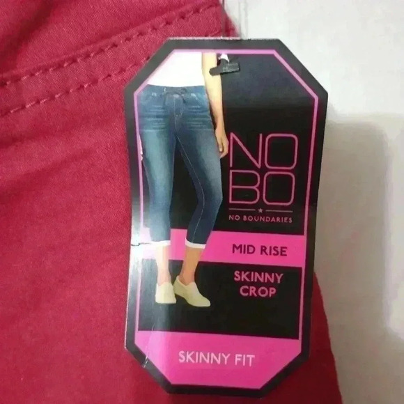 Nobo Mid Rise Women's Red/Maroon Pants Sz XXL Stretchy Drawstring Skinny Crop - Picture 3 of 8
